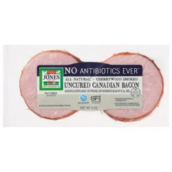 Jones Dairy Farm Uncured Cherrywood Smoked Canadian Bacon 6 oz