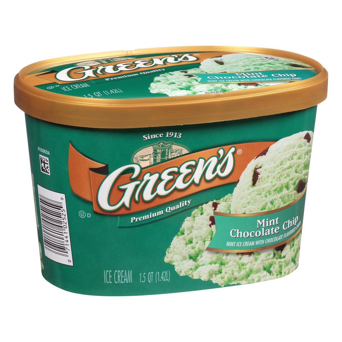 slide 3 of 10, Green's Mint Chocolate Chip Premium Ice Cream, 1.5 Quarts, 1.5 qt