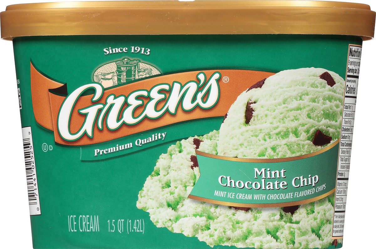 slide 10 of 10, Green's Mint Chocolate Chip Premium Ice Cream, 1.5 Quarts, 1.5 qt