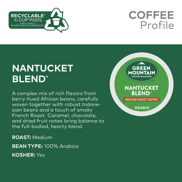 slide 3 of 9, Green Mountain Coffee Nantucket Blend Medium Roast Coffee Single-Serve K-Cup, Pack Of - 70 ct, 70 ct