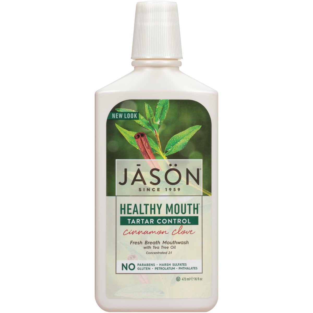 slide 5 of 8, Jason JĀSON Healthy Mouth Tartar Control Cinnamon Clove Fresh Breath Mouthwash 16 fl. oz. Bottle, 16 fl oz