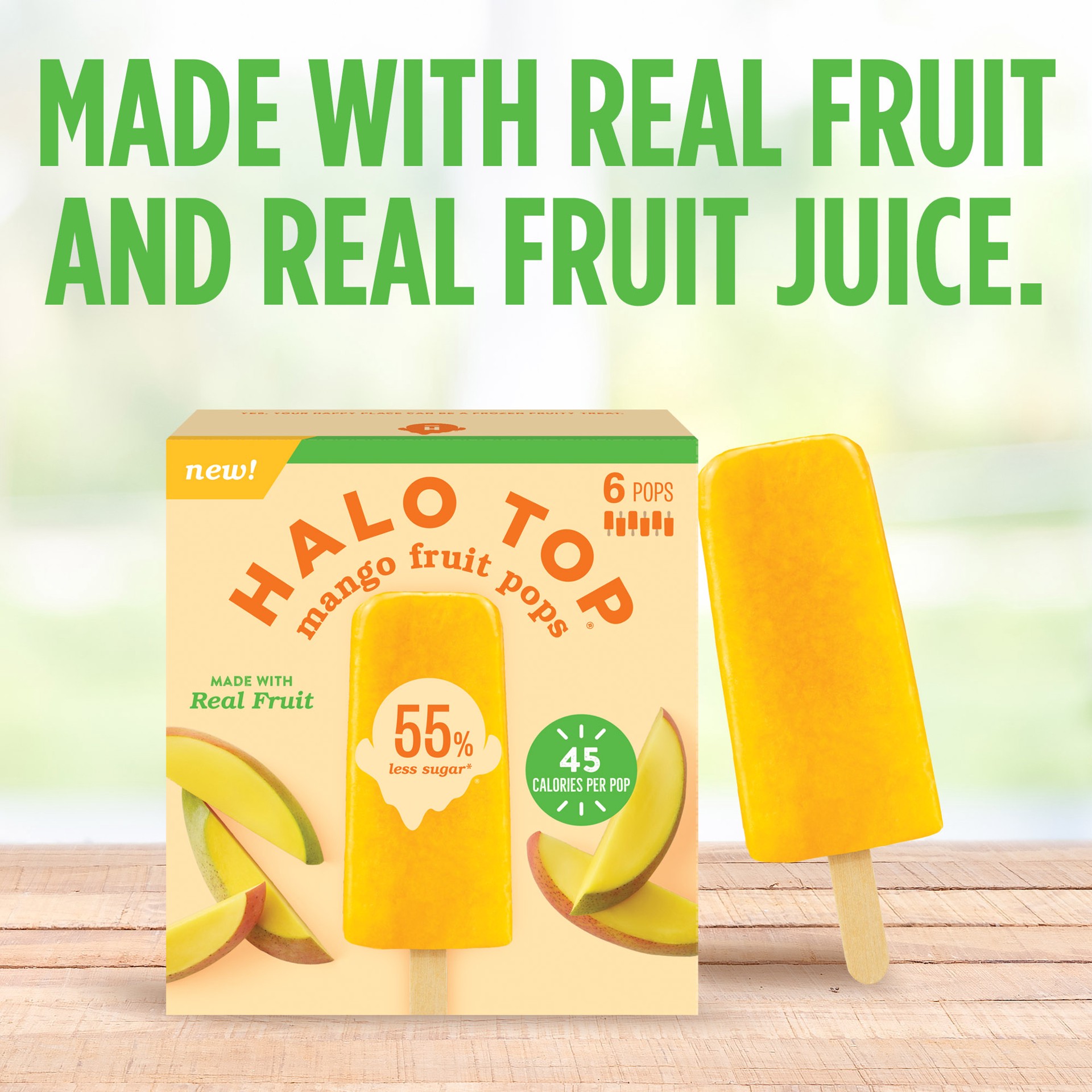 slide 4 of 5, Halo Top Mango Fruit Pops, 6 Pack, 6 ct