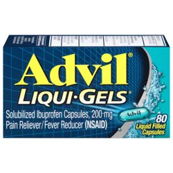 Advil Liqui-Gels Pain Reliever and Fever Reducer, Ibuprofen 200mg for Pain Relief - 80 Ct