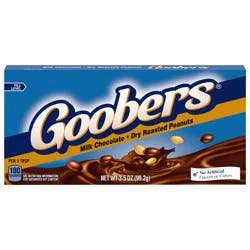 Goobers Milk Chocolate Coated Peanuts Candy Theater Box, 3.5 Oz