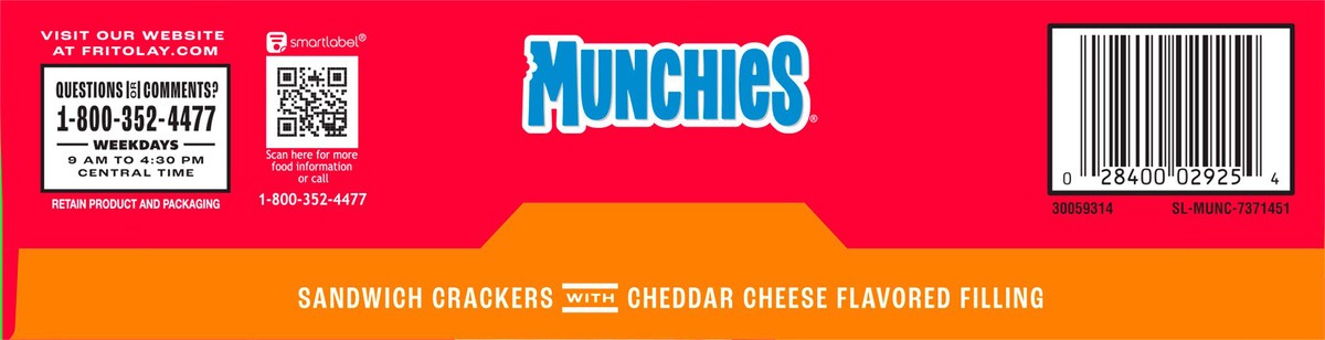 slide 2 of 9, Munchies Cheetos Sandwich Crackers Cheddar Cheese Flavored 1.38 Oz, 8 Count, 8 ct