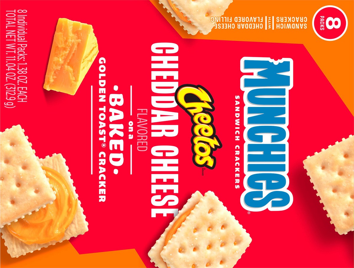 slide 6 of 9, Munchies Cheetos Sandwich Crackers Cheddar Cheese Flavored 1.38 Oz, 8 Count, 8 ct