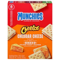 Munchies Cheetos Cheddar Cheese Flavored Sandwich Crackers 8 - 1.38 oz Packs