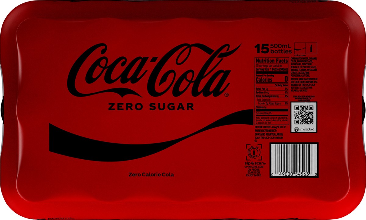 slide 4 of 10, Coca-Cola Zero Sugar Bottles, 16.9 fl oz, 15 Pack, 15 ct