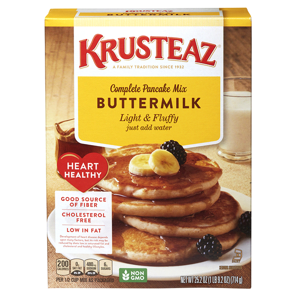slide 1 of 1, Krusteaz Heart Healthy Buttermilk Complete Pancake Mix, 28 oz