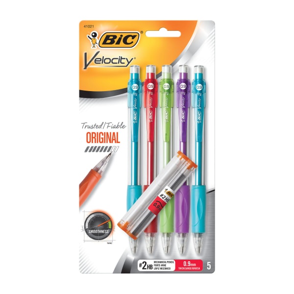 slide 1 of 10, BIC Mechanical Pencil, No. 2, Thick (0.9 mm), 5 ct