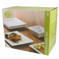 slide 1 of 4, Dash of That Square Dinnerware Set - White, 12 ct