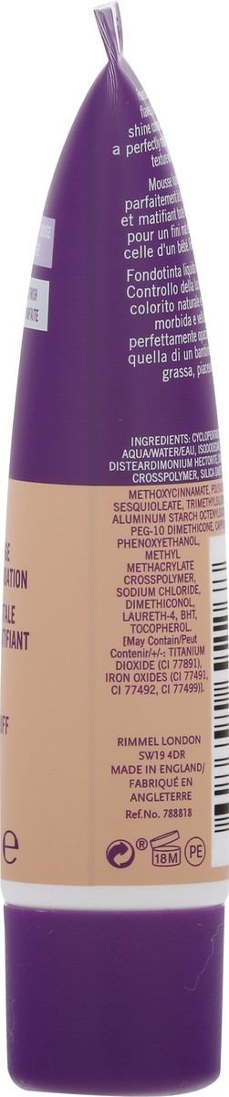 slide 4 of 10, COTY RIMMEL LONDON Rimmel London Stay Matte Liquid Mousse - 102 Light Buff - Foundation, Lightweight, Shine Control, Oil-Free, 1oz, 30 ml