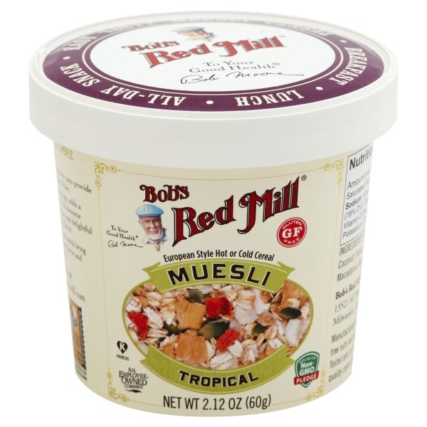 slide 1 of 1, Bob's Red Mill Gluten-Free Muesli Cereal Tropical Style, 2.1199999 oz