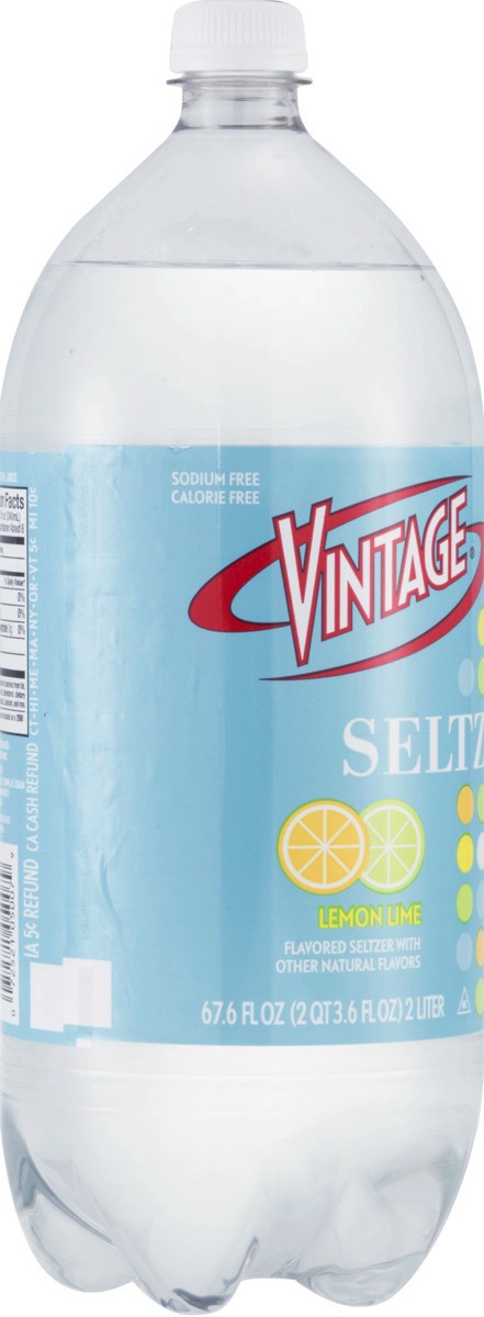 slide 9 of 9, Vintage Seltzer Lemon Lime - 2 liter, 2 liter