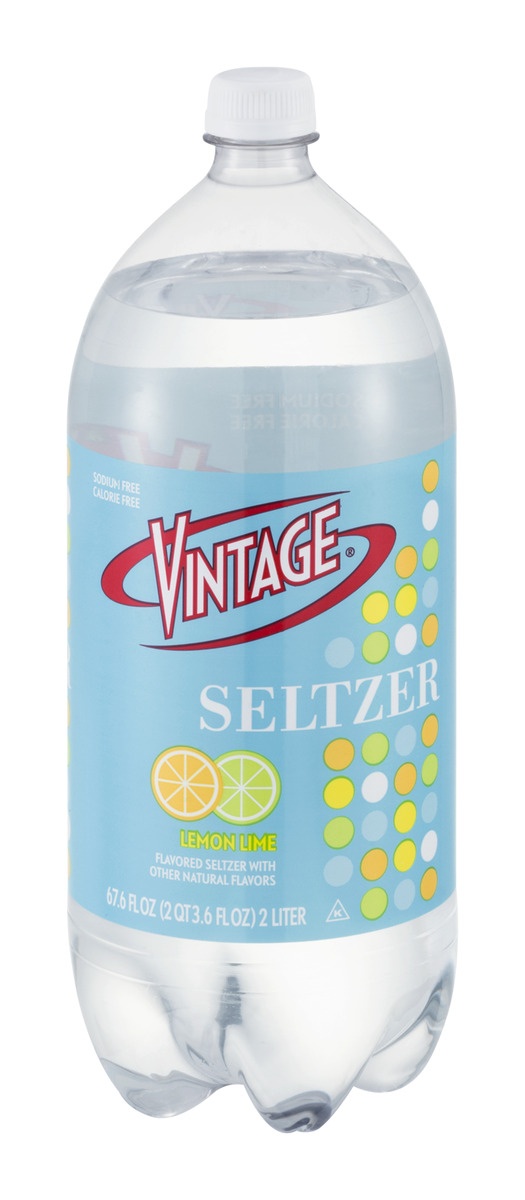 slide 1 of 9, Vintage Seltzer Lemon Lime - 2 liter, 2 liter