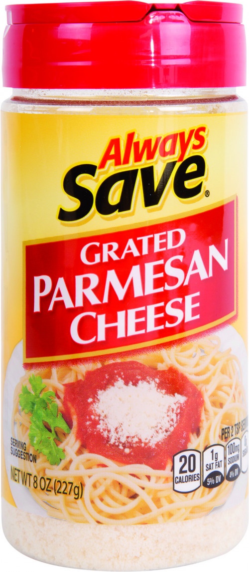 slide 1 of 1, Always Save Grated Parmesan Cheese, 8 oz