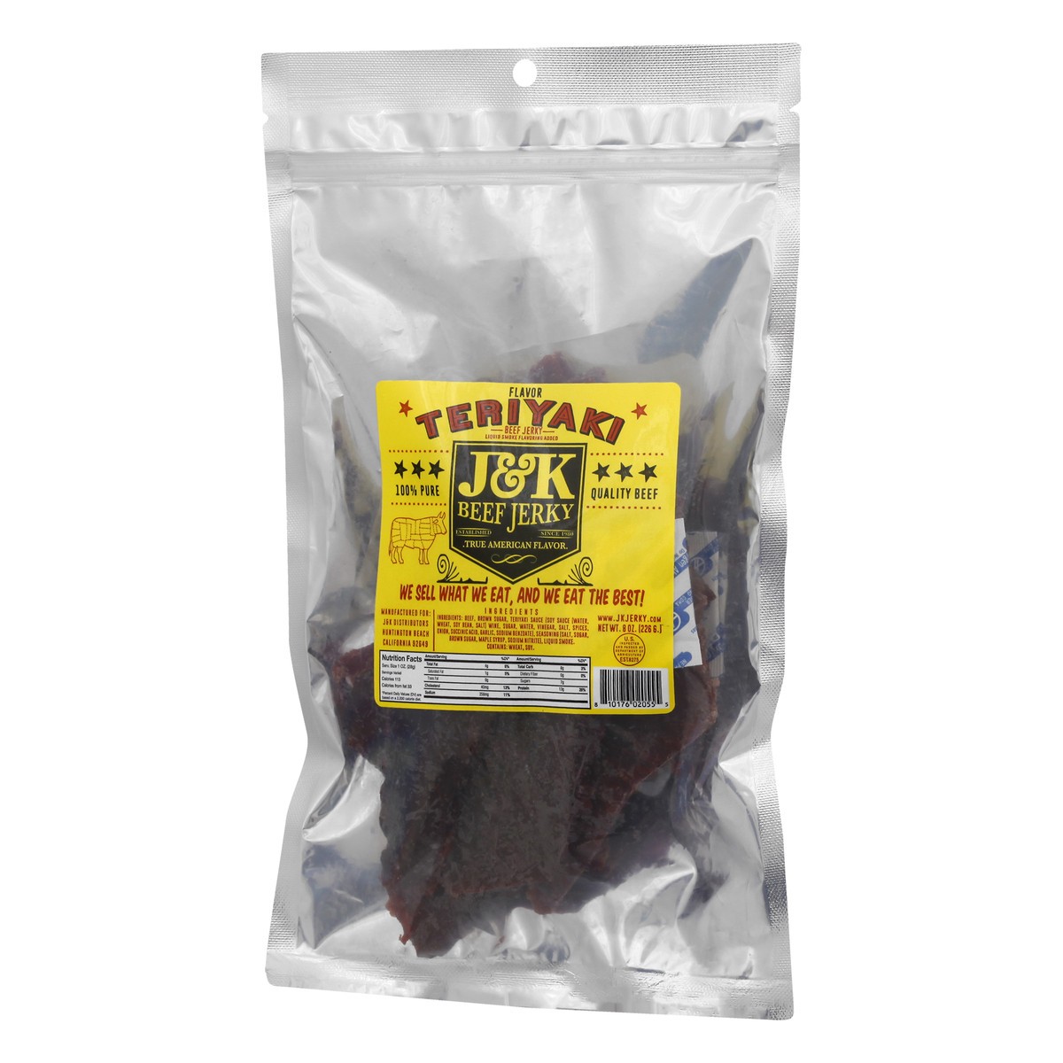 slide 2 of 12, J&K Beef Jerky Teriyaki Beef Jerky 8 oz, 8 oz