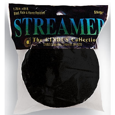 slide 1 of 1, Cindus Crepe Streamers - Black, 81 ft