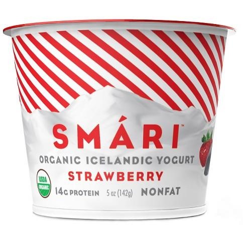 slide 1 of 1, Smari Strawberry Nonfat Organic Icelandic Yogurt, 5 oz