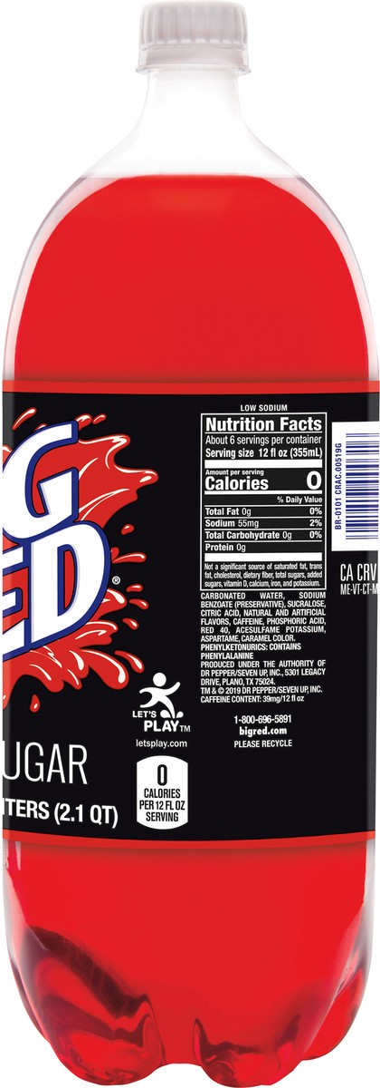 slide 8 of 10, Big Red Zero Sugar Soda - 2 liter, 2 liter