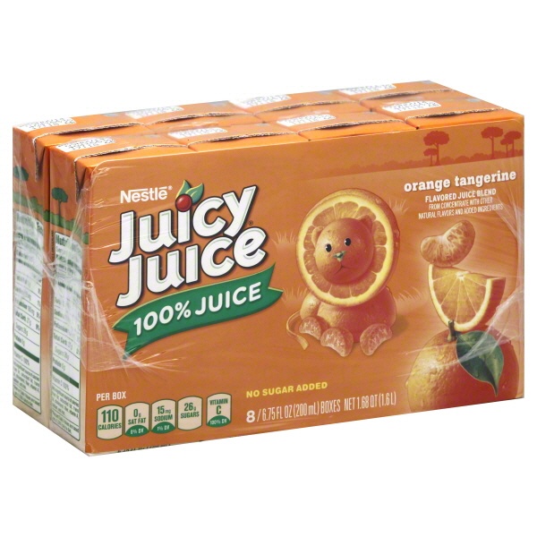 slide 1 of 1, Juicy Juice 100% Juice, Orange Tangerine Flavored - 8 ct, 8 ct