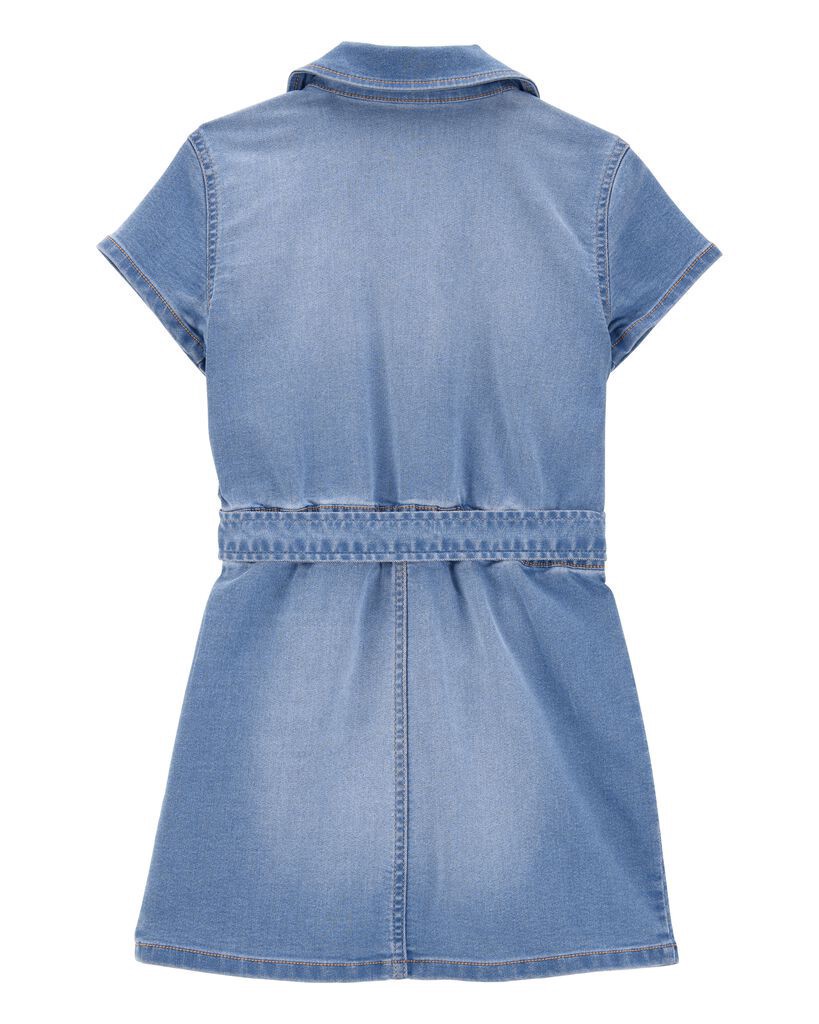 slide 3 of 3, Oshkosh Kid Belted Denim Dress Bloom Wash 4, 1 ct