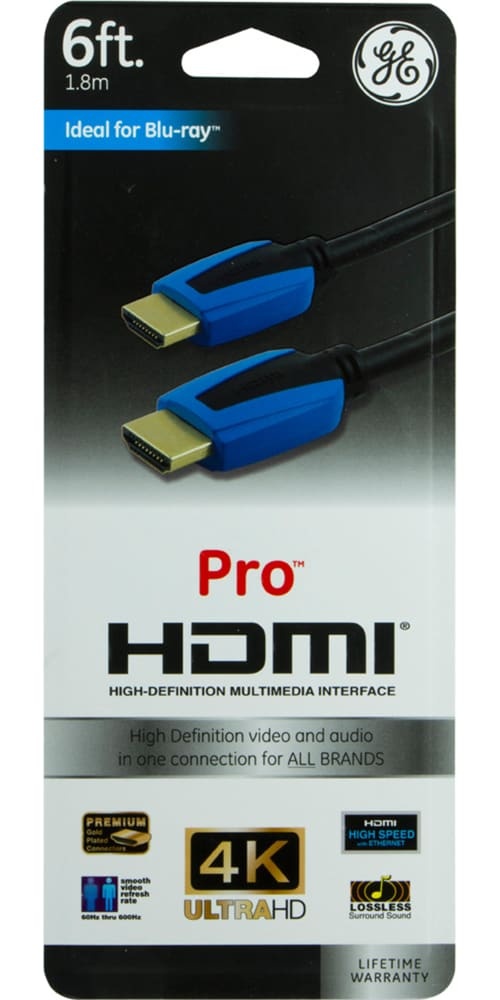 slide 1 of 1, Ge Pro Hdmi Cable - Blue - 6 Foot, 1 ct