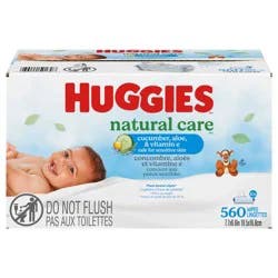 Huggies Natural Care Cucumber, Aloe and Vitamin E Baby Wipes, Scented, 10 Flip-Top Packs (560 Wipes Total)