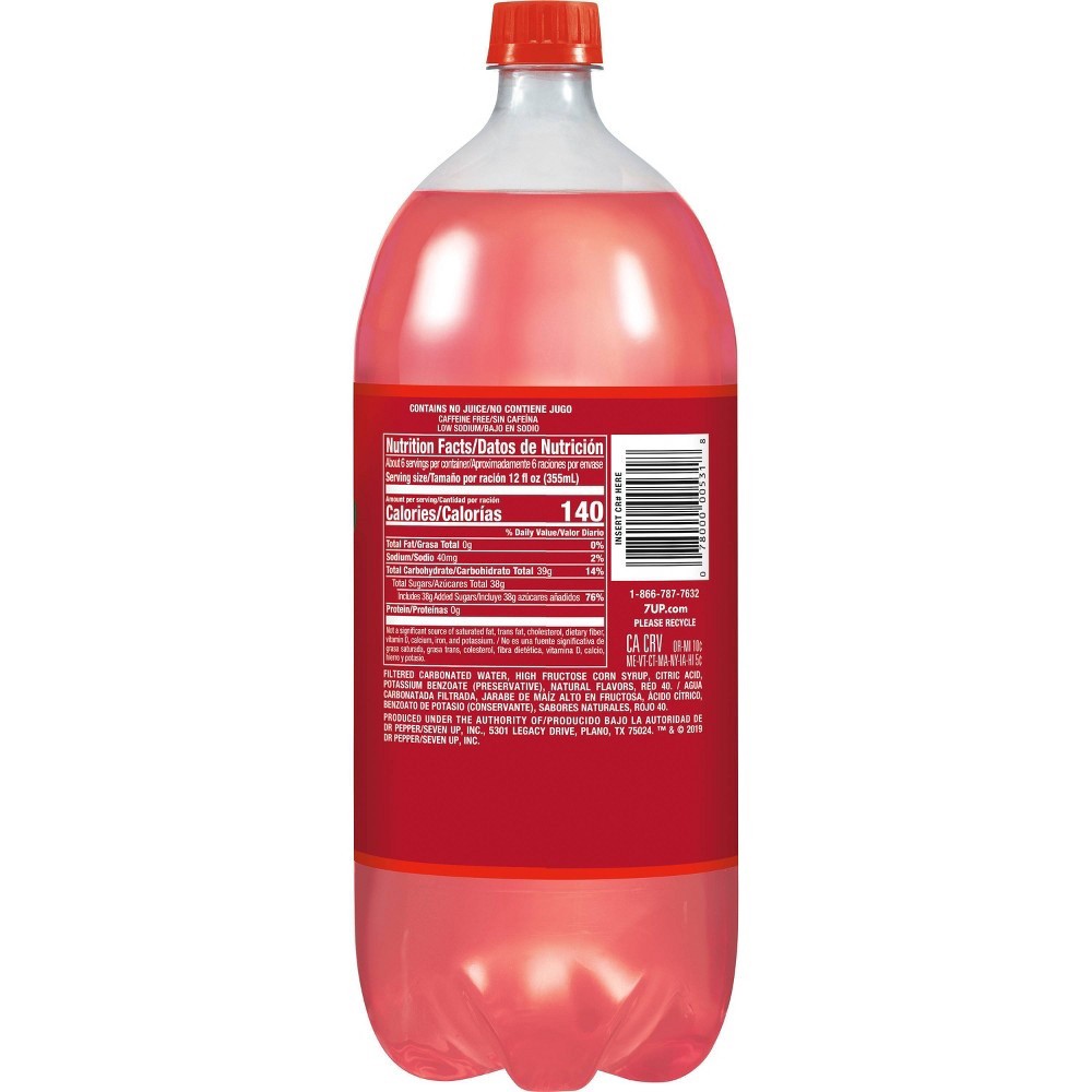 slide 3 of 5, 7UP Cherry Flavored Soda bottle, 2 liter