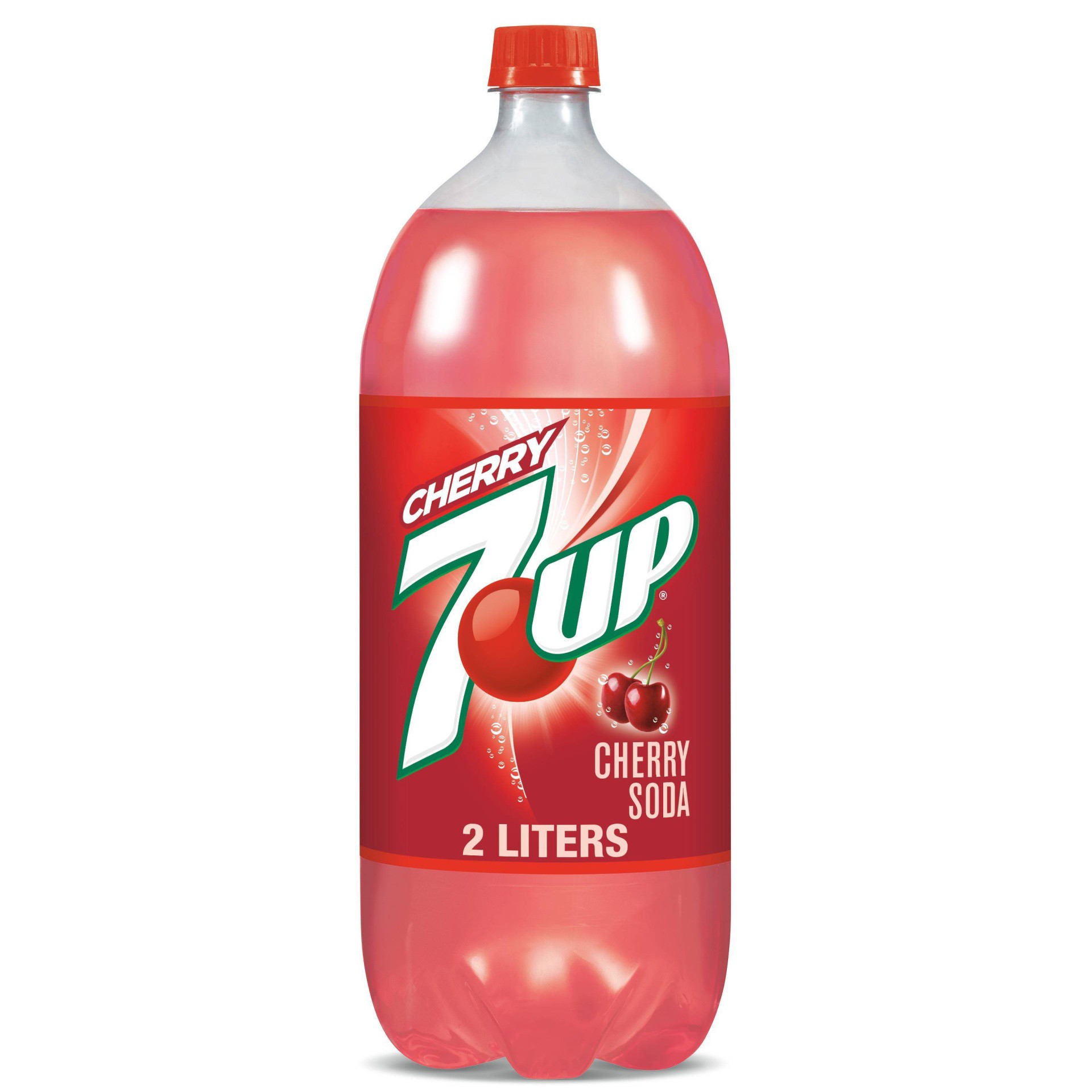 slide 1 of 5, 7UP Cherry Flavored Soda bottle, 2 liter