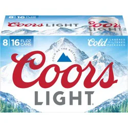 Coors Light Beer, American Light Lager Beer, 4.2% ABV, 8-pack, 16-oz beer cans