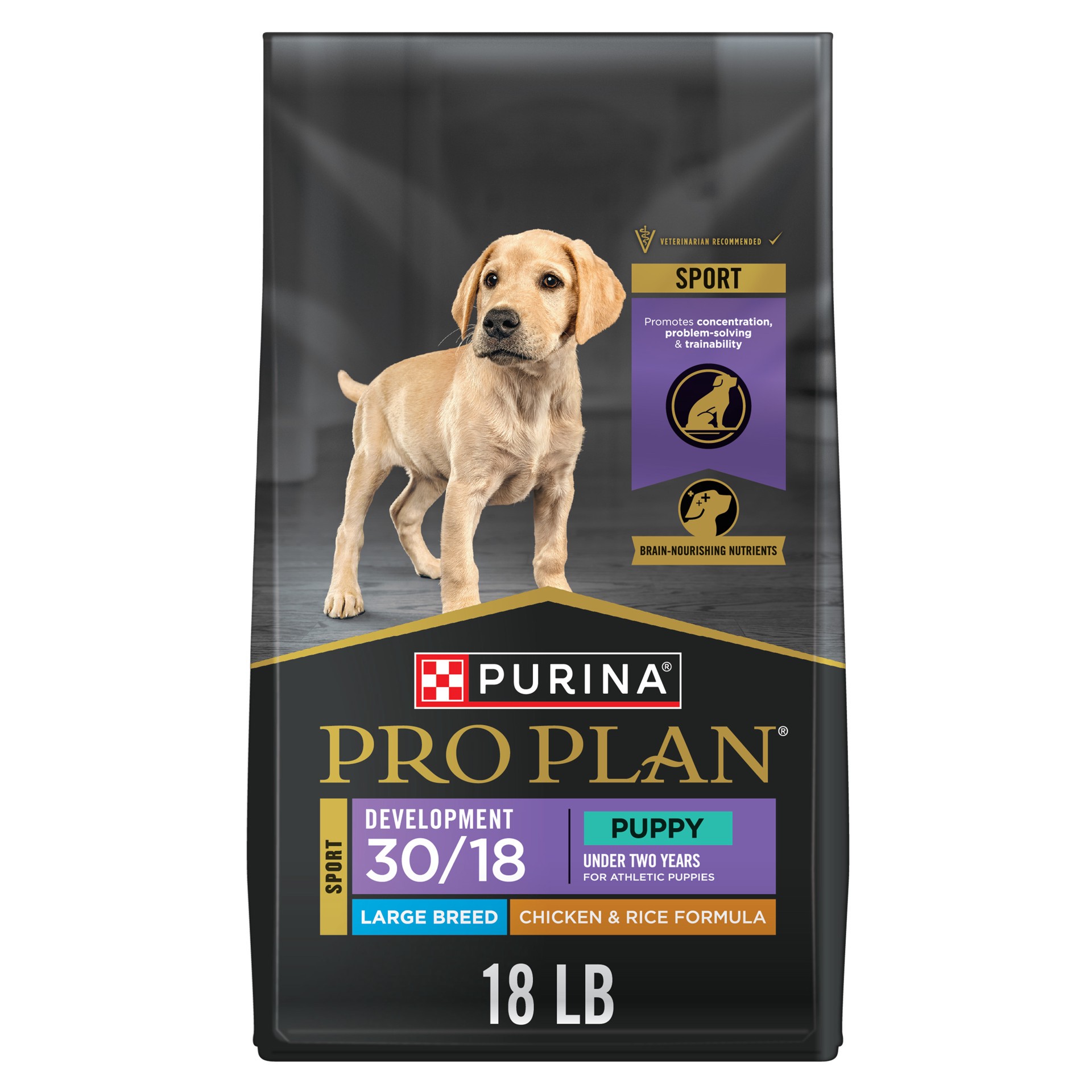 slide 1 of 9, Purina Pro Plan Sport Development Large Breed 30/18 Chicken and Rice High Protein Dog Food Puppy Formula, 18 lb
