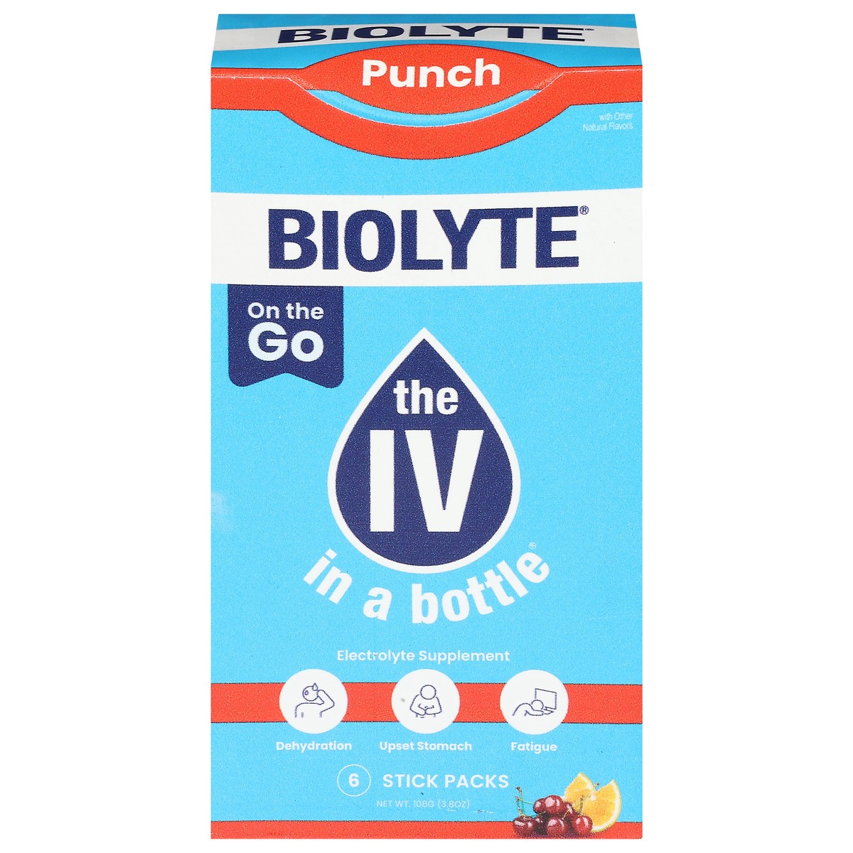 slide 1 of 14, Biolyte Punch Electrolyte Supplement 6 Stick Packs, 6 ct