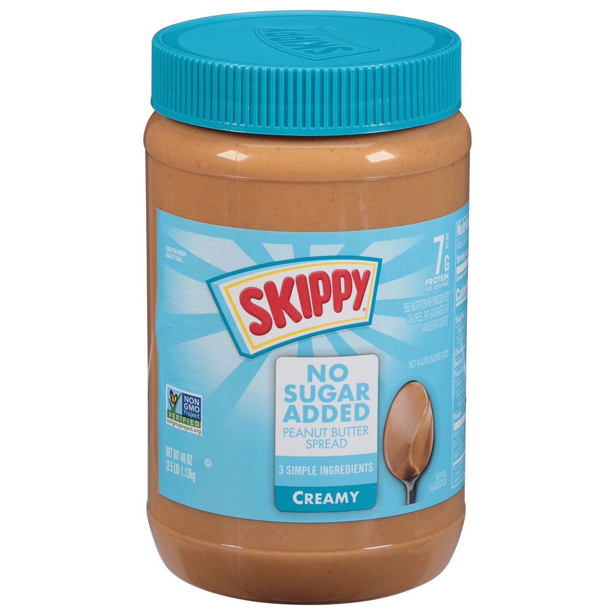 slide 13 of 14, Skippy Creamy No Sugar Added Peanut Butter Spread 40 oz, 40 oz