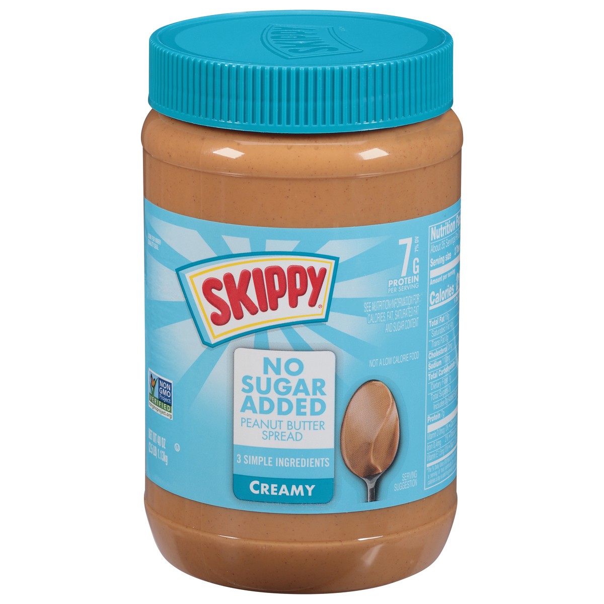 slide 12 of 14, Skippy Creamy No Sugar Added Peanut Butter Spread 40 oz, 40 oz