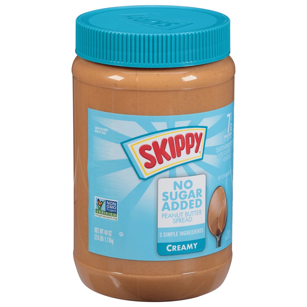 slide 9 of 14, Skippy Creamy No Sugar Added Peanut Butter Spread 40 oz, 40 oz