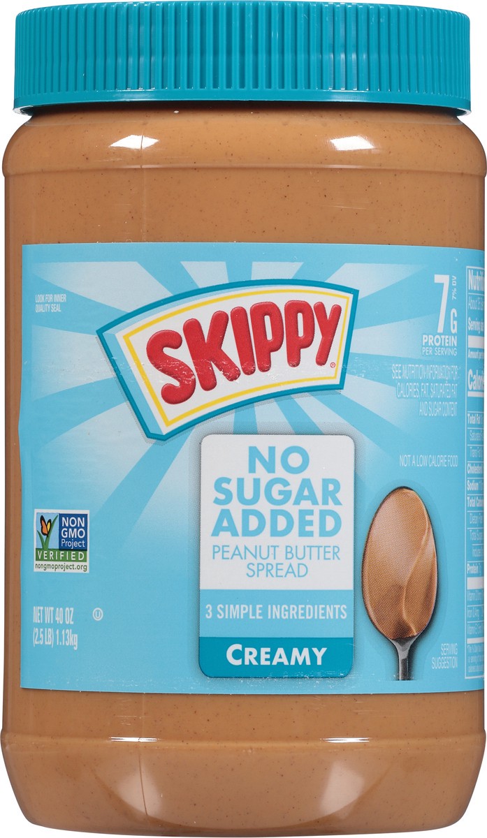 slide 10 of 14, Skippy Creamy No Sugar Added Peanut Butter Spread 40 oz, 40 oz