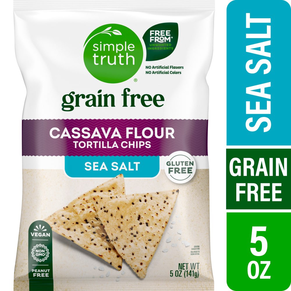 slide 1 of 5, Simple Truth® Grain Free Tortilla Chips Sea Salt, 5 oz