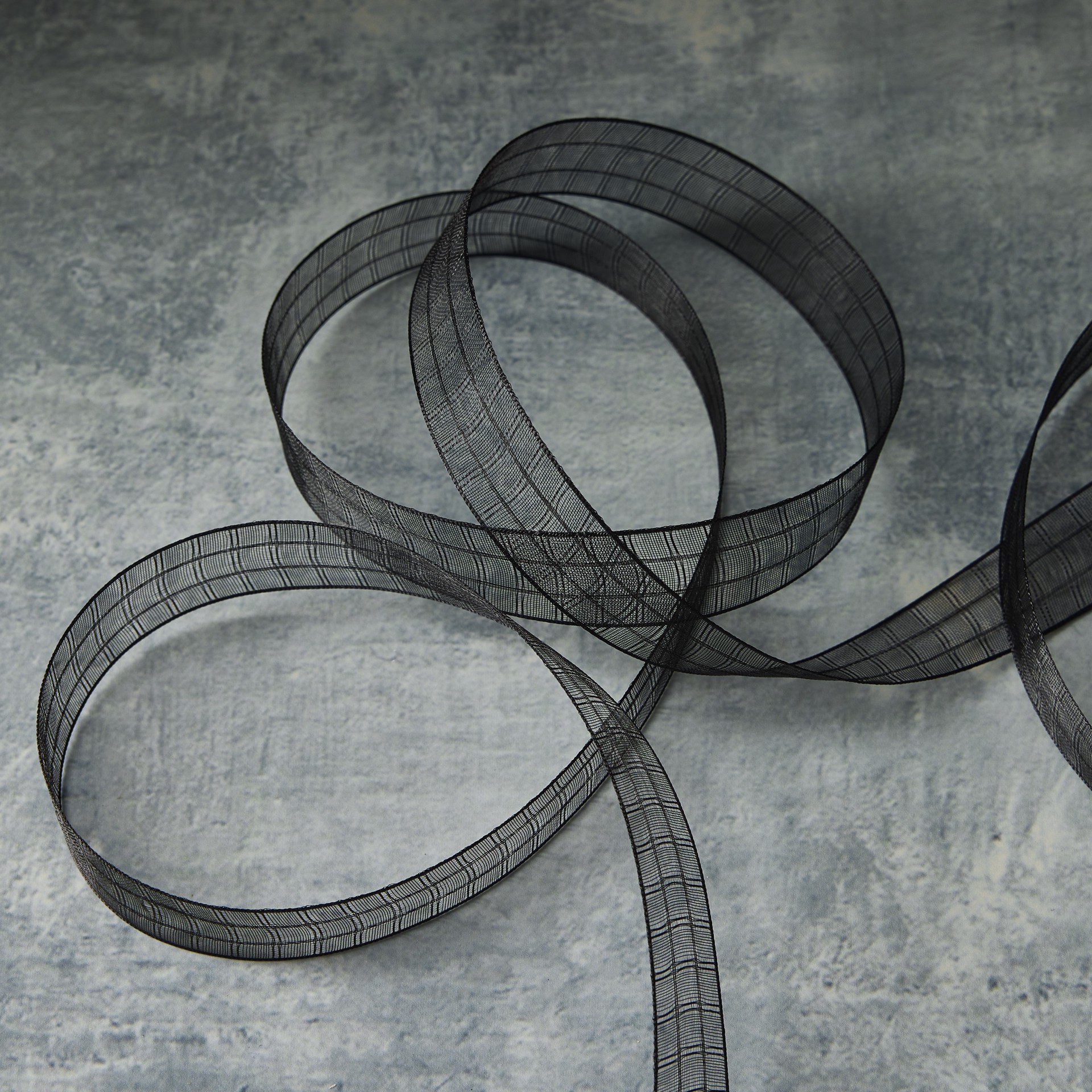 slide 2 of 2, 5/8" X 5yd. Black Plaid Organza Ribbon By Celebrate It, 5/8 in x 5 yd