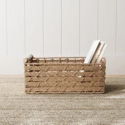 RGI Home Woven Paper Cord Decorative Storage Basket, Natural