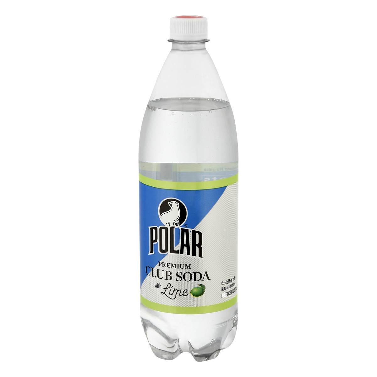 slide 3 of 10, Polar Premium Club Soda with Lime, 1 liter