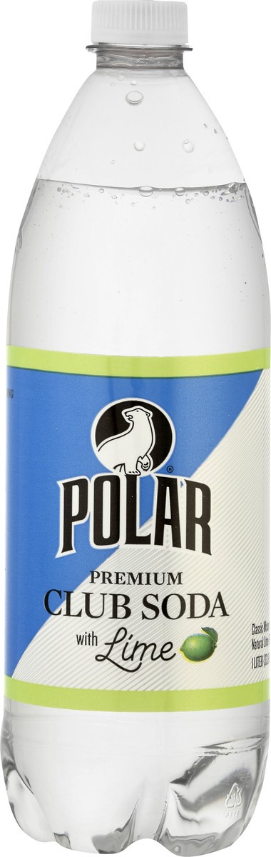 slide 9 of 10, Polar Premium Club Soda with Lime, 1 liter