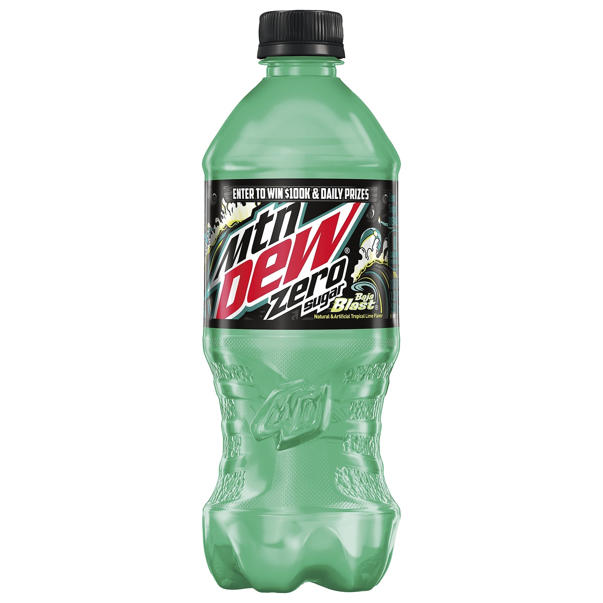 slide 1 of 1, Mountain Dew Zero Sugar Baja Blast Soda, 20 fl oz