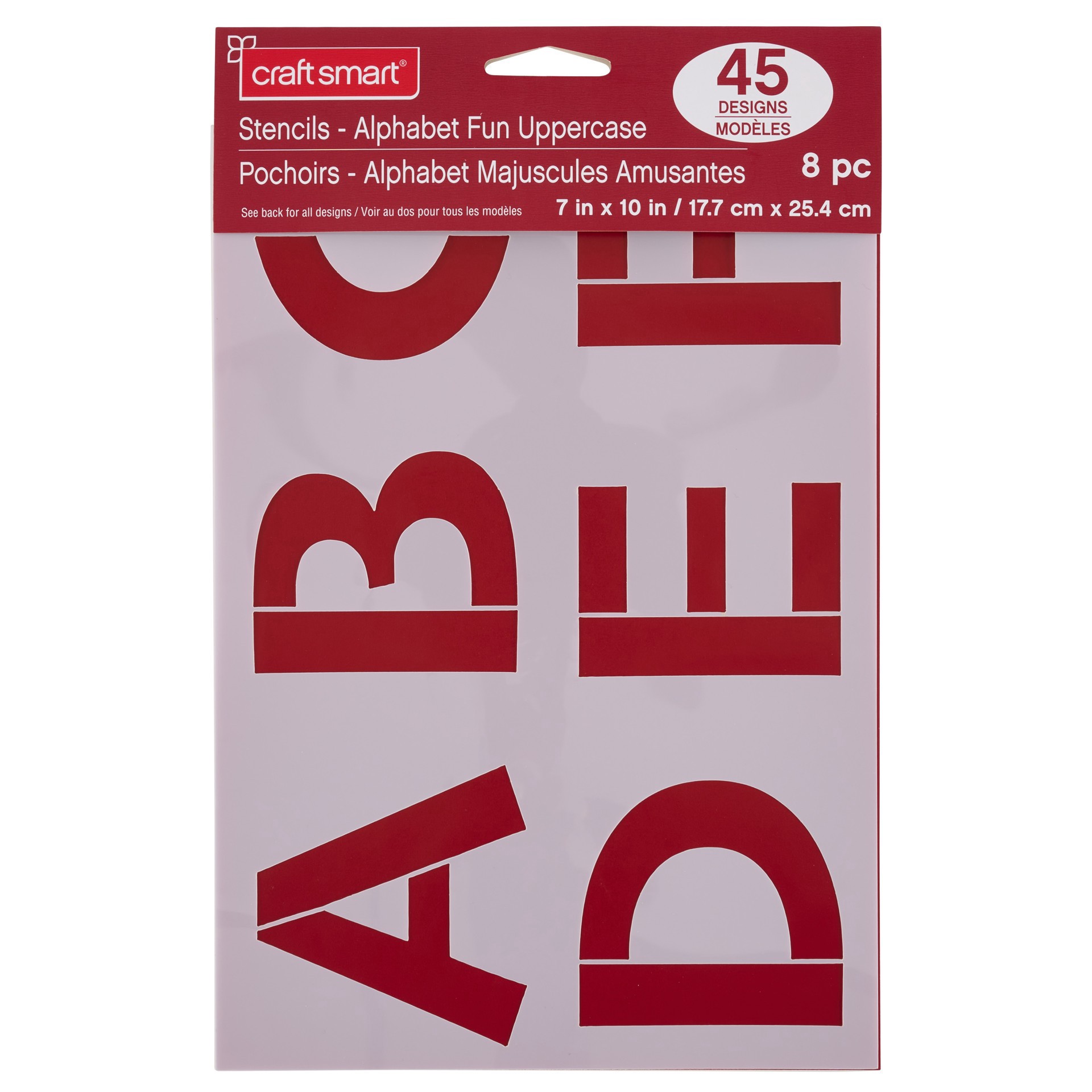 slide 4 of 4, 2.7" Fun Uppercase Font Alphabet Stencils By Craft Smart, 2.7 in