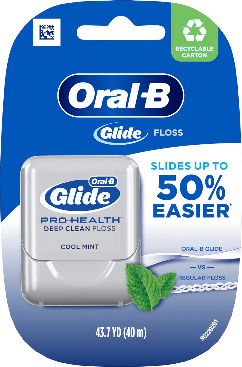 slide 2 of 3, Oral-B Glide Pro-Health Deep Clean Cool Mint Dental Floss, 40m, 1 ct
