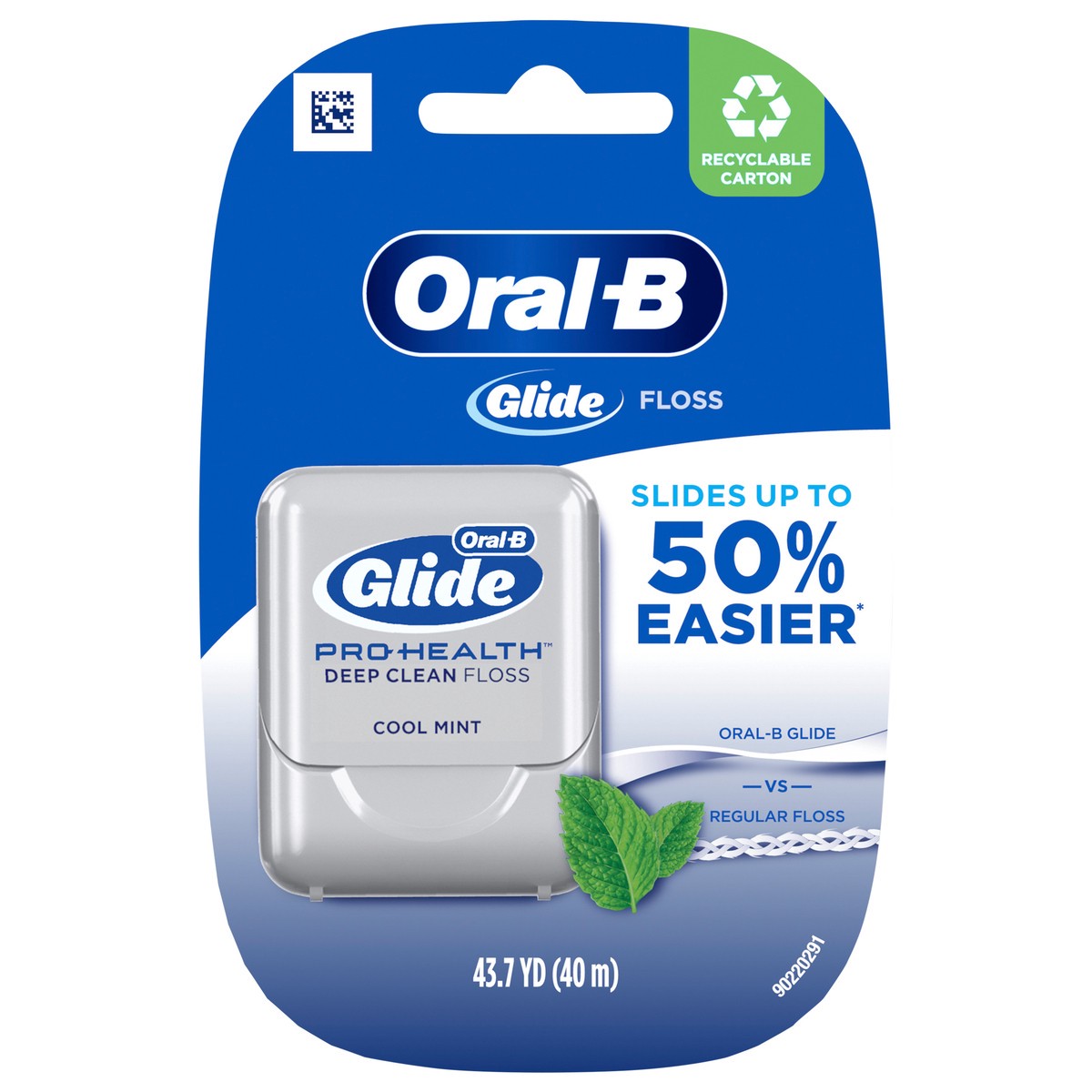 slide 1 of 3, Oral-B Glide Pro-Health Deep Clean Cool Mint Dental Floss, 40m, 1 ct