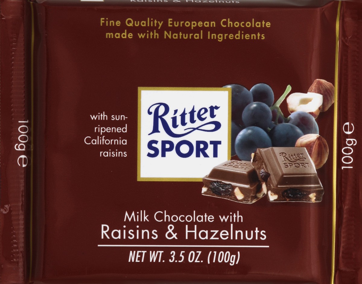 slide 4 of 5, Ritter Sport Chocolate Milk Raisins & Hazelnuts - 3.5 Oz, 3.5 oz