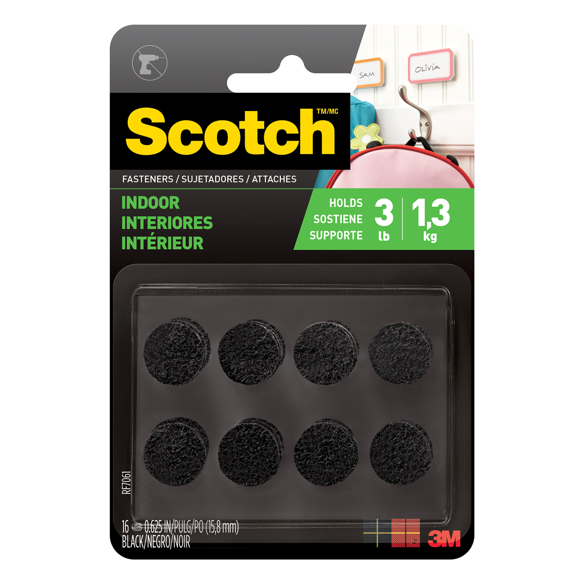 slide 1 of 7, Scotch Indoor Fasteners , Black, 16 ct