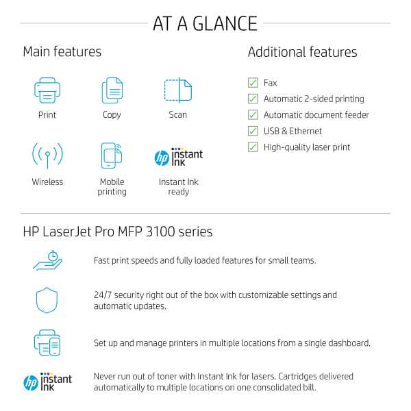 slide 6 of 10, Hp Laserjet Pro Mfp 3101Fdw Wireless Laser All-In-One Monochrome Printer, 1 ct