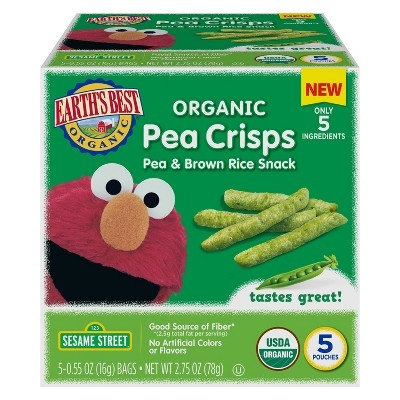slide 1 of 1, Earth's Best Organic Sesame Street Pea Crisps, 2.75 oz